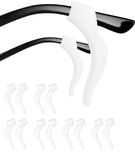 DIAONIAN 12 Stück 6 Paar Brillenhalter Ohr,Brillenbügel,Brillen Rutsch Stopper,Brille Rutschstopp,Antirutsch Brillenbügel,Brillenhalter Sport,Universal,für Brillen,Sonnenbrillen,Lesebrille (Weiß)