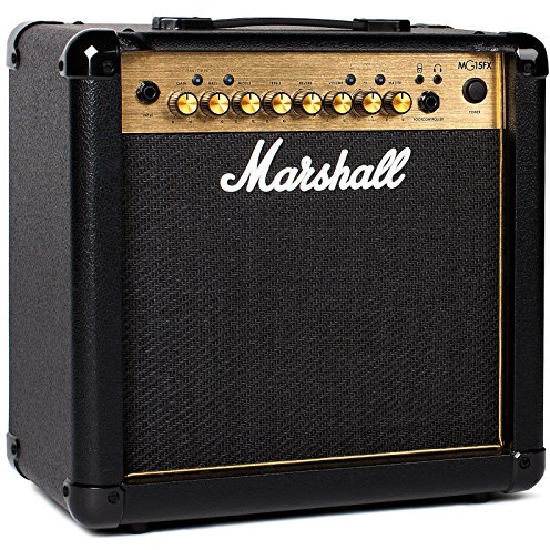 Marshall MG15GFX Guitar Combo Amplifer with Built-in FX, Practice Amp Suitable for Electric Guitar - Black and Gold