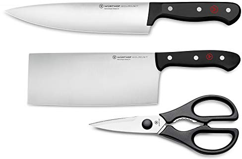 WÜSTHOF Gourmet Messersatz mit 3 Artikeln, Schwarz, 20cm,18cm, 20.2cm