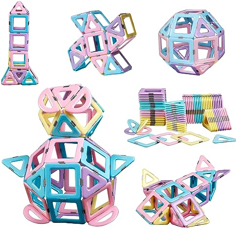 Magblock Magnetische Bausteine 52 Teiles Konstruktion Bauen Blöcke Kinder Pädagogisches Magnetspielzeug Geschenk für ab 3 4 5 6 7 8 Jahre Junge Mädchen