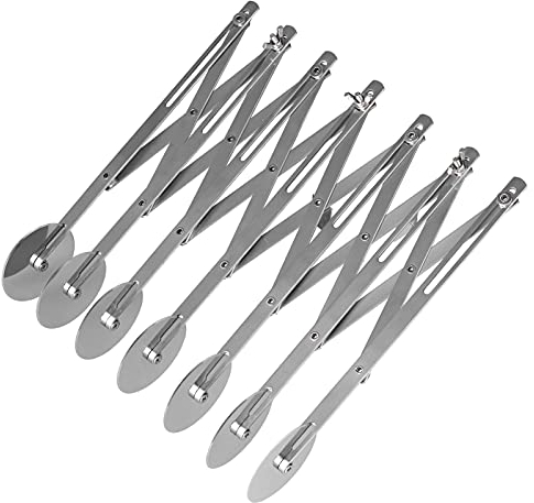 Cortador de Pizza, Cortador de Masa de Acero Inoxidable, 3/5/7 Ruedas Cortador de Pizza Ajustable, Divisor de Masa de Acero Inoxidable para Hornear, Pastelería, Pan(7 Ruedas)