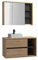 SHOWER DESIGN Waschbeckenunterschrank hängend mit Einzelwaschbecken & Spiegelschrank - 100 cm - Naturfarben - PURNAL