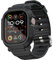elkson Made for Apple Watch Ultra 2/1 Band Case 49mm Screen Protector Tempered Glass, Quattro Pro Series Rugged for iWatch Bumper Strap, Military Grade Durable Protective Cover, Shock Proof, Black