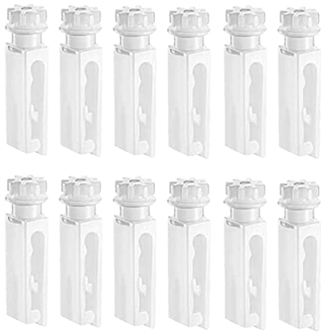 FOMIYES 12 Sätze Vertikale Blindschaft-Ersatz-Reparaturlaschen Weiße Gardinenlamellen Trägerclips Haken Ersatzteile Für Eiserne Kopfschiene