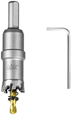 SALI Sierra de corona de metal duro, broca TCT de metal, sierra perforadora TCT, sierra perforadora con revestimiento de titanio, ideal para agujeros en acero inoxidable, hierro, aleación, madera