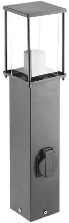 GTV – Trädgårdsljus KEMI | belysning utomhus vägbelysning | MAX.15 W, IP44, AC220–240 V, 50–60 Hz, uttag max. 2 500 W | stolpe | grafit