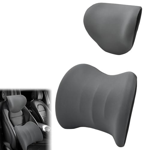 DTYGUIXE 2 Stück Lendenkissen Memory Foam Lendenwirbelstützkissen Auto Rückenkissen Ergonomisches Lendenwirbelkissen Stuhl Rückenstützkissen für Bürostühle, Computerstühle, Autositze, Liegesessel