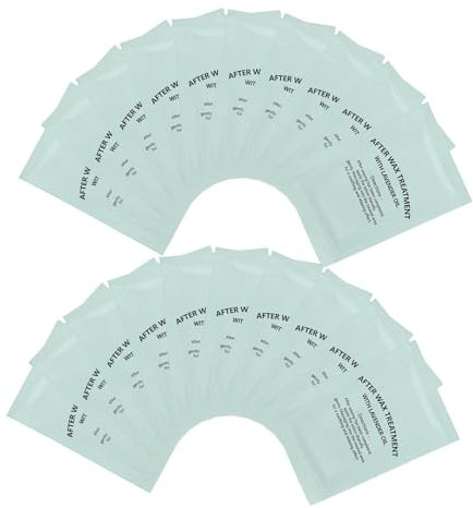 Didiseaon Lot de 20 Lingettes Non Tissées à L'huile pour Peau Après Épilation la Cire, Nettoyantes et Apaisantes, Réduisent les Irritations, Usage Après Épilation à Domicile