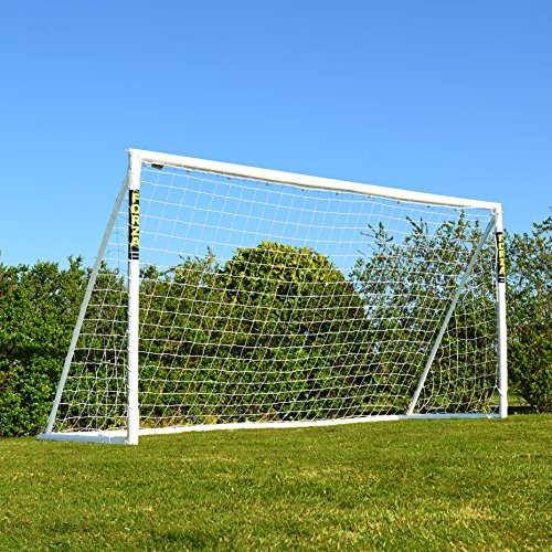 FORZA 3,7 m x 1,8 m But de Football en PVC | Cage pour Enfants avec Poteaux Résistants aux Intempéries | Sac de Transport, Mur de Tir et Ballon en Option (But + Ballon)