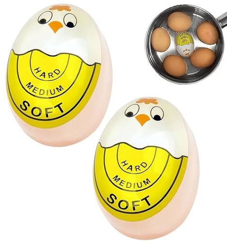 Pack of 2 EggTimer Resin, Colour-Changing, Reusable Heat-Sensitive Change Timer for Water with Colour Display