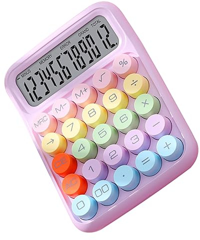 CHICIRIS Calculadora de Escritorio Electrónica con Teclado Mecánico Multifuncional para un Trabajo Eficiente y Estudio (Purple)