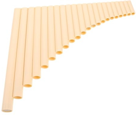 CORHAD 22 Pipes Pan Flute in Compatible for Left-handed or Right-handed Playing, Beige Plastic Traditional Wind Instrument with Elegant Appearance Suitable for Music Education