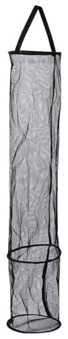 ZAHD 2 mètres Cage d'appât pliable en maille de nylon avec cadre en métal Filet de Maintien de Poisson de Pêche Pliable Bourriche de Pêche pour Garder Écrevisses Crabes Poissons pour eau douce (Noir2)