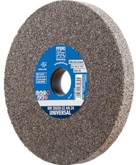 PFERD Slipbockskiva universell, 200 x 20 x 32 mm, A24, 39008418 – hård slipskiva för universella slippgifter, med reduceringshylsor (25/20/16 mm)