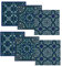 Images d´Orient 6 Glasuntersetzer Untersetzer aus PVC hitzebeständig, waschbar orientalisch blau grau 9 x 9cm