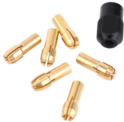 Keenso Collet Chuck, Collects Mini Drill Black Cap M8 X 0.75mm Black Cap Size Power Tool Collet Brass and Carbon Steel Meterial Cap Manually Tighten Chuck for Rotary Tools