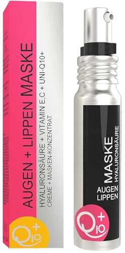 UNIQ10UE Vegane Anti-Falten Augencreme, Augenpflege Hyaluron, Lippencreme Hyalorunsäure, Q10, Vitamin E+C, Made in Germany, 35 ml