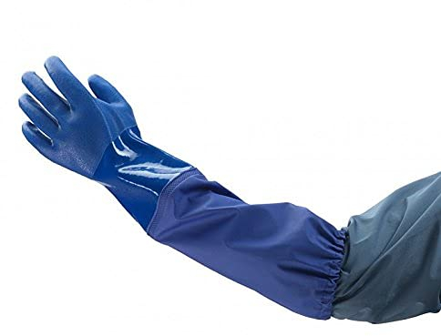 DSTOCK60 ANSELL - 1 par de guantes EDGE 14-665 - Tamaño 9 - Guantes versátiles extra largos (56 cm) de pvc para productos químicos y resistencia mecánica - Guantes para la industria alimentaria