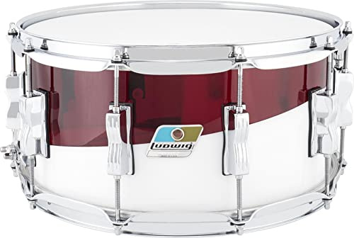 Ludwig Vistalite Snare Drum - 6.5-inch x 14-inch - Red/White Pattern E
