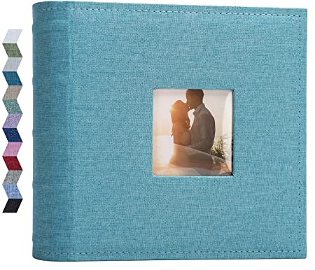 Vienrose Fotoalben, 10x15 Fotobuch, 200 Taschen, Leinen Rahmen Cover mit Memo Bereiche, Große Kapazität, Bilder Buch für Hochzeit, Familie, Baby, Urlaub