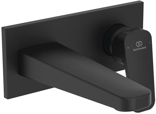 Ideal Standard Ceraplan Single Lever Wall Mounted Basin Mixer, BD244XG, Silk Black