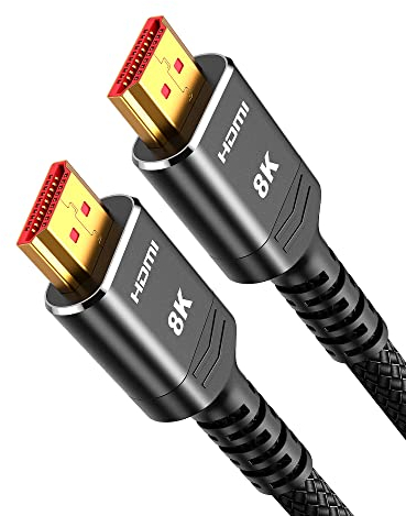 Highwings HDMI 2.1 Kabel 1m 8K,48Gbps Highspeed 8K@60Hz HDMI Kabel 4K@120Hz 7680P eARC HDCP 2.2&2.3 DTS:X Dynamische HDR 10 Kompatibel mit PS5/4/3 Soundbar HDTV Monitor