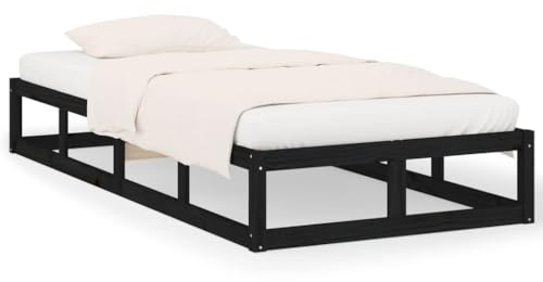QZZCED Luxus-Betten Tagesbett Schlafzimmer-Betten Hotelbetten Massivholzbett Schwarz 75x190 cm für Schlafzimmer, Hotels, Wohnungen