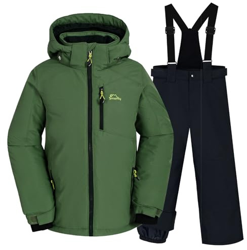 SMONTY SNOWER - Tuta da sci per ragazzi, con cappuccio rimovibile, extra caldo, invernale