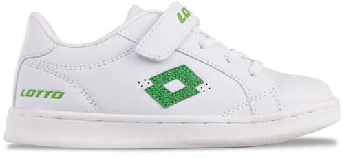 Lotto Sneaker Unisex per Bambini Jambol K, Bianco Verde, 28 EU