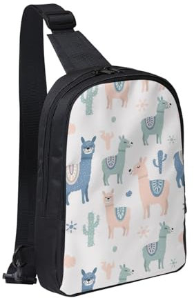 LZNJZ Lätt bröstväska, tecknad solalpacka slunga väska män, Som visat, En Storlek