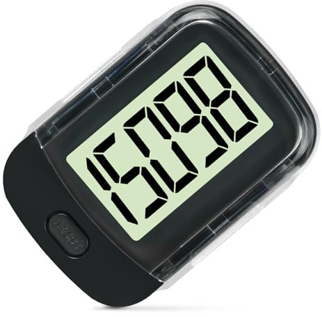 Flintronic Pedometer Step Counter for Walking, Pedometer 3D Walking Pedometer, Portable Sports Pedometer Clip On with Clip and Lanyard, Pedometer for Fitness Men/Women/Elders/Kids, Black
