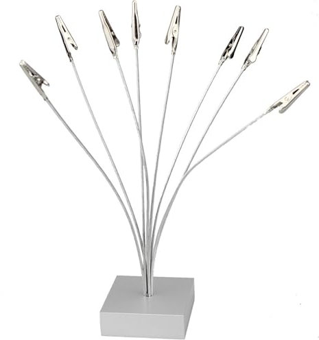 Photo Holder Memo Clip Holder Desktop Card Holder Desktop Kartenhalter Fotohalter Memo Clip Halter Tischnummernhalter Silber Baum Stil, Quadratische Basis, Für Hochzeiten, Erinnerung, Memo-Papier