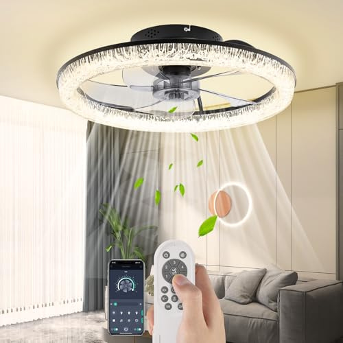 Ventilador De Techo Con Luz Y Mando A Distancia,Motor Reversible Silencioso Ventilador Techo,6velocidades,Led Regulable 3CCT(3000k-6500k),1/2/4/8h Temporizador Y Memoria Para Dormitorio,Sala Y Comedor