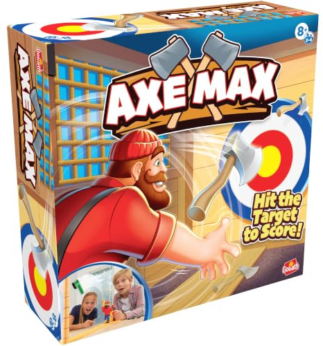 PlayMonster Axe Max - Tabletop Axe‑Throwing Game | Spin, Launch & Score! | Family Skill Game for Kids and Families - For 2-4 Players Ages 8+