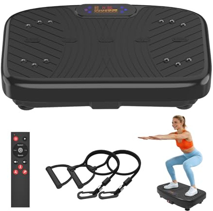 WATEYA Vibration Plate Exercise Machine, Whole Body Vibration Platform for Lymphatic Drainage, Fat Burning & Weight Loss, 1-200 Adjustable Speeds Vibration Equipment for Home Use (Matte Black)