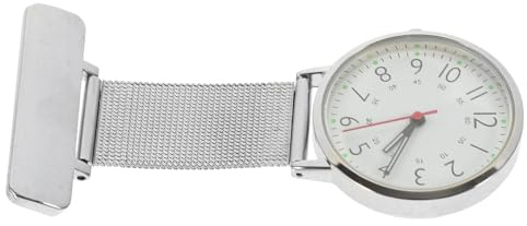 Tofficu Reloj de Enfermera Diseño Minimalista Clip de Solapa en Acero Inoxidable y Carcasa Resistente para Entornos Médicos y Profesionales Salud