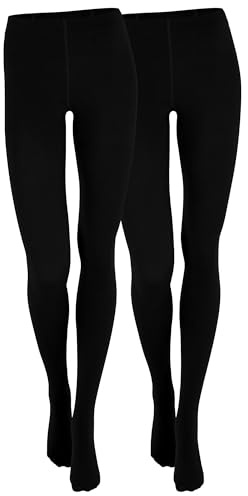 2 pièces THERMO collants pour les femmes, à l'intérieur avec polaire douce et chaude - noir - Taille 40/42(M/L)