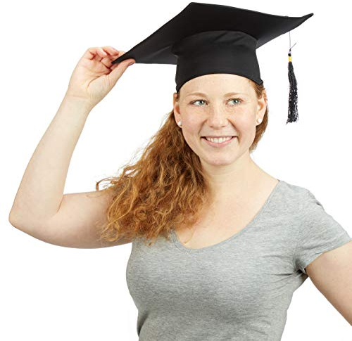 Relaxdays Abschlussmütze, für Universität, Promotion, Trachtenhüte, Polyester, Einheitsgröße, 12 x 28 cm, Schwarz