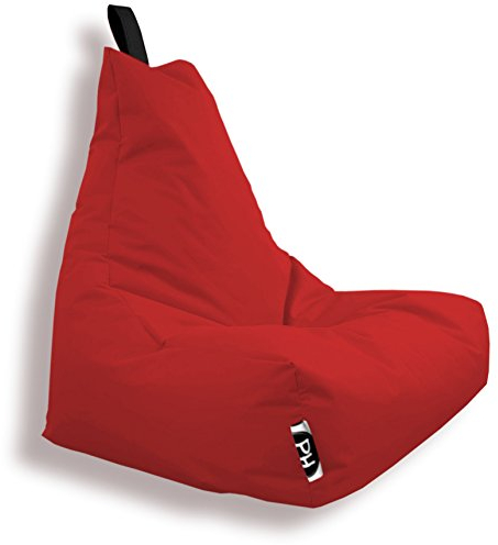 PATCH HOME Patchhome Lounge Sessel XL Gamer Sessel Sitzsack Sessel Sitzkissen In & Outdoor geeignet fertig befüllt | XL - Rot - in 2 Größen und 25 Farben