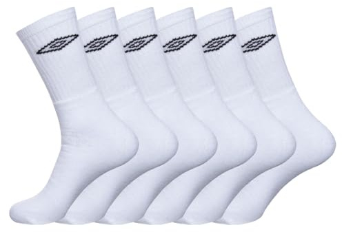 Umbro Calcetines Hombre Deporte Resistentes - Paquete de 6 - Calcetines Altos Hombre, Tennis, Cómodos