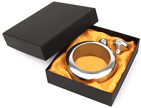 TopTie Pulsera Petacas de Alcohol Regalo para Mujeres con Embudo, 3.5 oz/100ml Petaca de Acero Inoxidable Brazalete Frasco, Plata