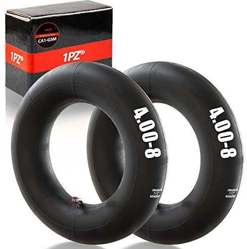 1PZ UK4-48A 2 Pack of 4.80/4.00-8 4.00-8 Heavy Duty Inner Tube with TR87 Angled Bent Valve for Wheelbarrow Minibike Go Kart Mower Hand Truck Cart Trailer Trolley Tire Tyre Butyl Rubber Durable