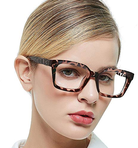 OCCI CHIARI Oversized Reading Glasses +2.5 Womens Thick Frame Readers Fashion Womens Glasses for Reading Spring Hinge (Brown Tortoiseshell, 250)