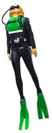 Milageto 1/64 Tauchmodell Figur Tauchen Charakter Modell Realistische Menschen Figuren für Diorama Miniatur Szene Fotografie Requisiten Layout Dekoration, GRÜN