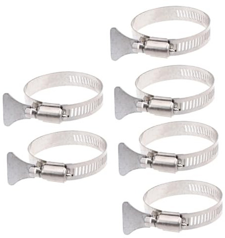 UKCOCO 3 Sätze –57 Mm Edelstahl-schlauchantriebsschlauchschelle für Gasautos Robuster Edelstahl 304 mit Griff Einfach Zu Verstellende Größe Silbernes Finish 2 Stück * 3