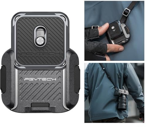 PGYTECH Camera Shoulder Strap Mount Quick Release Clamp & Plate Kit, Aluminum Alloy Arca Swiss Plate Camera Adapter Base for Shoulder Straps Tripods Stabilizers