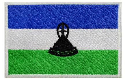 Lesotho Länderflagge Patch zum Aufbügeln bestickt Applikation Patch Lesotho Länderflagge zum Aufbügeln oder Aufnähen