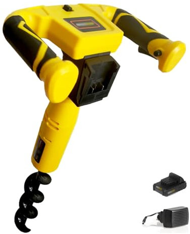 Perforadora de Postes eléctrica inalámbrica, 550 RPM, Broca de 30 x 8 cm, batería de 2.0 Ah, función de Marcha atrás, para cercas, terrenos agrícolas y Jardines