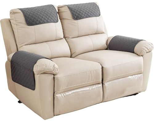 Miecoae Funda para Reposa Cabezas Reposabrazos Cubre Sofa Sillón Reclinable Plaza Protector de Sofás 1 2 3 Plazas Universal Antideslizante(Gris Oscuro,Set of 4)