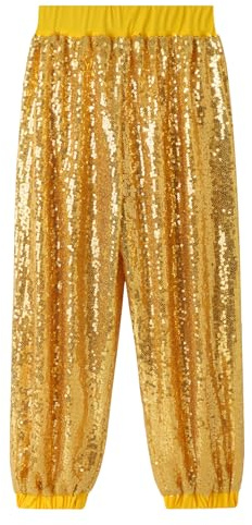 SAEUR Girls Sequin Trousers Sparkly Hip Hop Pants